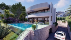 Schitterende nieuwe designer villa met zeezicht dichtbij het strand en centrum van Moraira