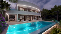 Schitterende nieuwe designer villa met zeezicht dichtbij het strand en centrum van Moraira