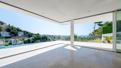 Newly built designer villa with clean lines and beautiful sea views
