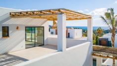 Beautiful key-ready luxury new build Ibiza style villa with sea views in Moraira