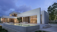 Top quality contemporary 'Ibiza style villa with sea views at walking distance from the beach