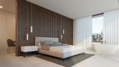 Top quality contemporary 'Ibiza style villa with sea views at walking distance from the beach