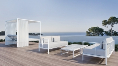 Top quality contemporary 'Ibiza style villa with sea views at walking distance from the beach