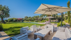 Superb villa with sea view in highly secured estate with private beach, caretaker and golfcourse