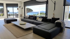 Top quality contemporary villa in private domain with stunning views of St Tropez bay