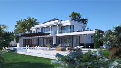 Superb modern new build villa close to Marbella overlooking the golfcourse and sea