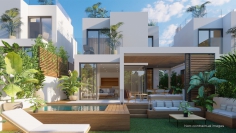 Stunning new build Ibiza villas with beautiful sea views at walking distance from the beach in Cala Tarida