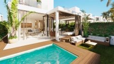 Stunning new build Ibiza villas with beautiful sea views at walking distance from the beach in Cala Tarida