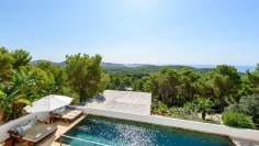 Stunning modern villa with spectacular sea views and rental license in Es Cubells