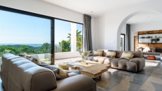 Stunning modern villa with spectacular sea views and rental license in Es Cubells