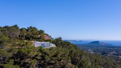 Beautiful modern Ibiza style villa with amazing sea views for sale in Es Cubells