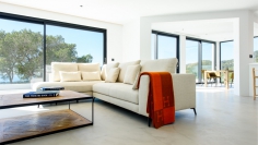 Beautiful modern Ibiza style villa with amazing sea views for sale in Es Cubells