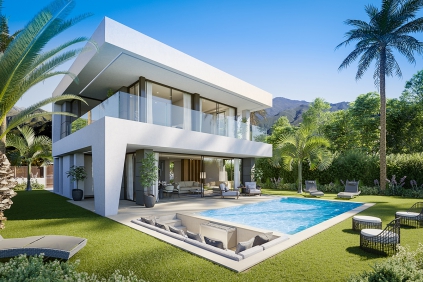 Stunning contemporary sea view villas walking distance to the beach