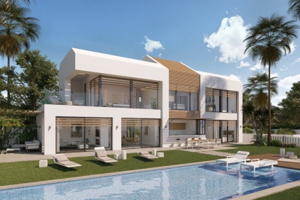 Contemporary beachfront designer villa with direct private access to the beach in the New Golden Mile.