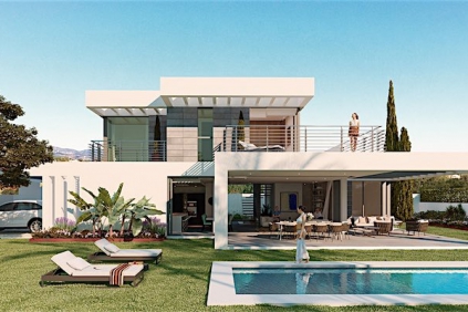 Nieuwe design villa's met zeezicht bij Marbella