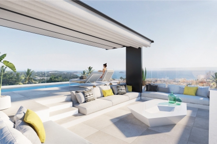 Stunning high end designer villas with sea views walking distance to the marina of Sta Eulalia