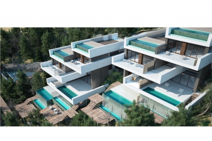 High tech design duplex appartement met privé zwembad op loopafstand van het strand