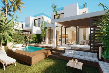 Luxe nieuwbouw Ibiza villa's met zeezicht op loopafstand van het strand