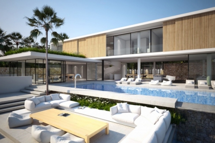 Luxury designer villas with sea view on top location Ibiza town