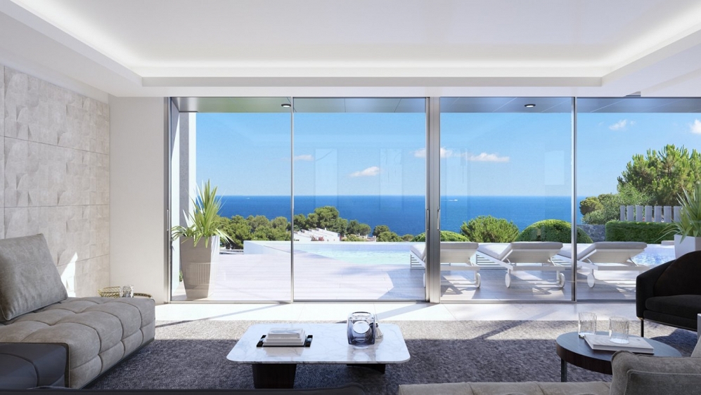 Unique designer villa with stunning sea view and walking distance to La Fustera Beach