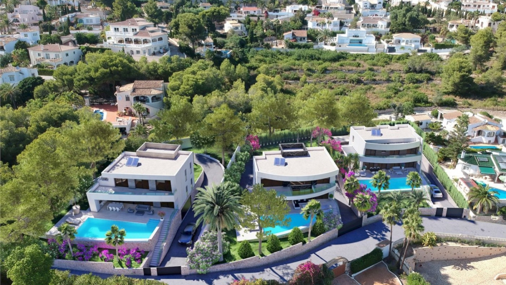 Schitterende nieuwe designer villa met zeezicht dichtbij het strand en centrum van Moraira