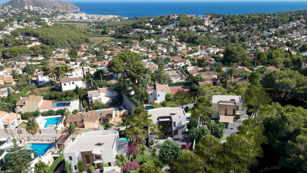 Schitterende nieuwe designer villa met zeezicht dichtbij het strand en centrum van Moraira