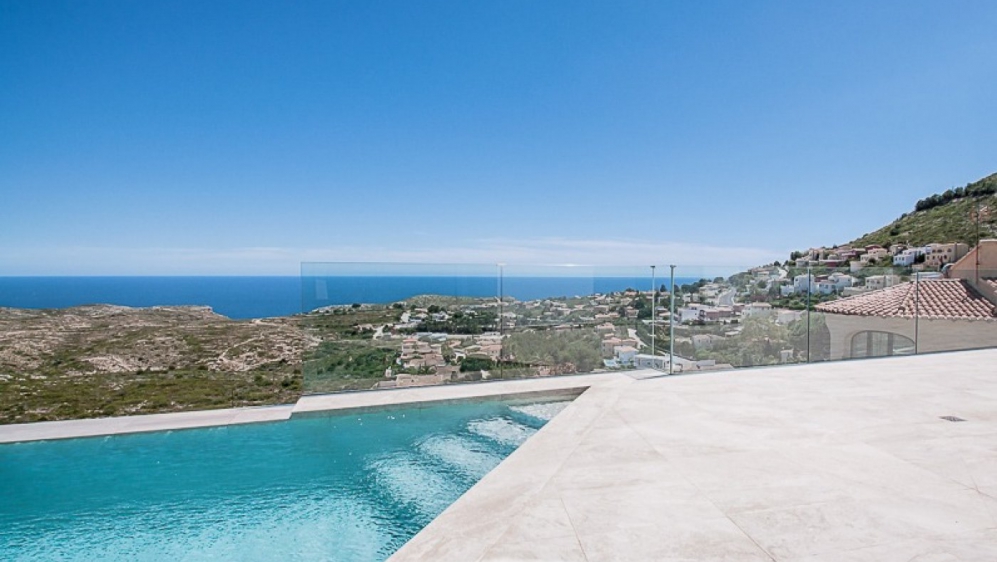 High quality contemporary villa next to nature reserve offering amazing sea views