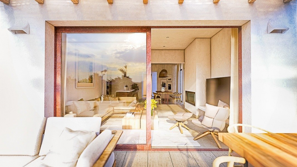 Unique: Luxurious new-build Ibiza style villa right on the beautiful sandy beach of Oliva
