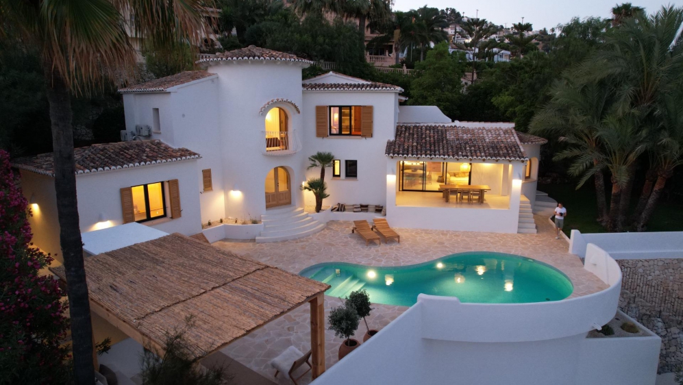 Stunning Ibiza style property with amazing sea views for sale in Moraira