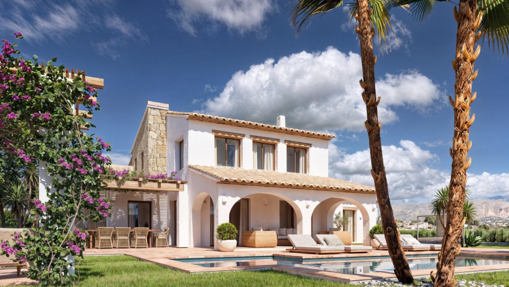 luxury new-build finca in Mediterranean style on large plot with panoramic views