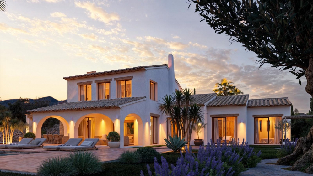 luxury new-build finca in Mediterranean style on large plot with panoramic views