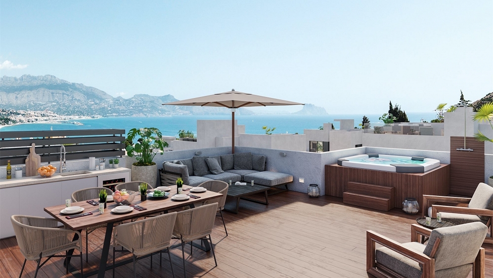 Luxe moderne vrijstaande villa's met zeezicht op loopafstand van het strand en faciliteiten
