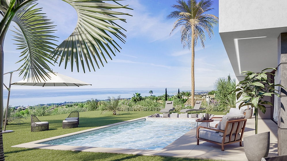 Stunning contemporary sea view villas walking distance to the beach