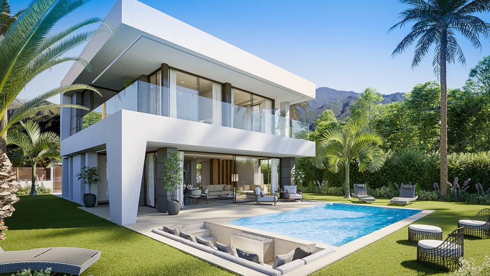 Stunning contemporary sea view villas walking distance to the beach