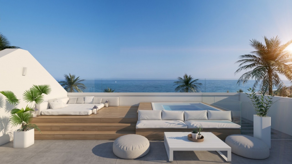 Contemporary beachfront designer villa with direct private access to the beach in the New Golden Mile.