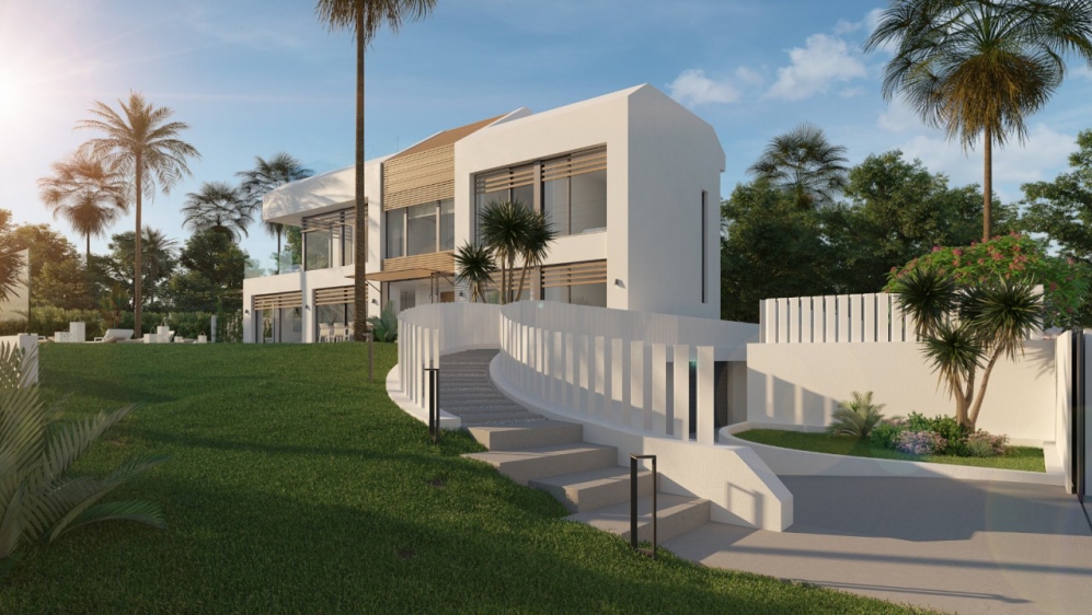 Contemporary beachfront designer villa with direct private access to the beach in the New Golden Mile.