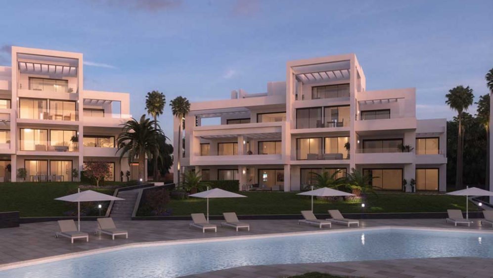 Contemporary new build apartments next to Atalaya golf