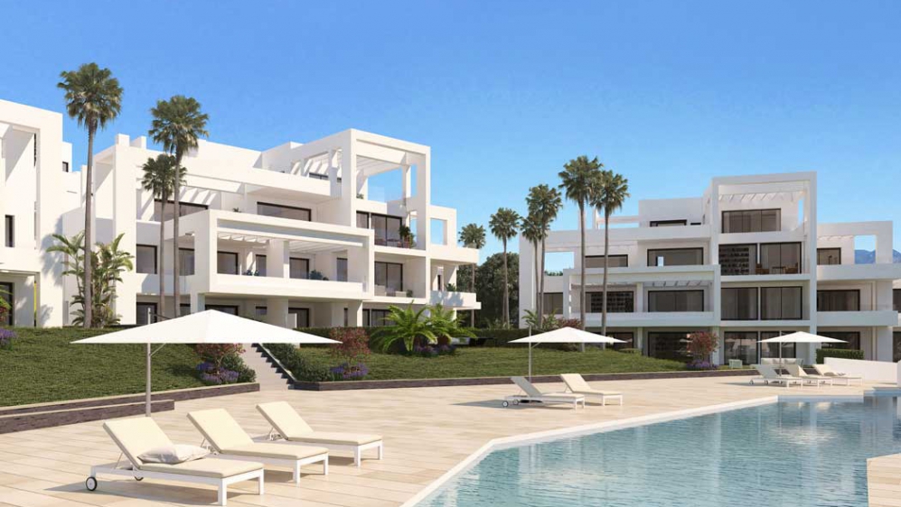 Contemporary new build apartments next to Atalaya golf