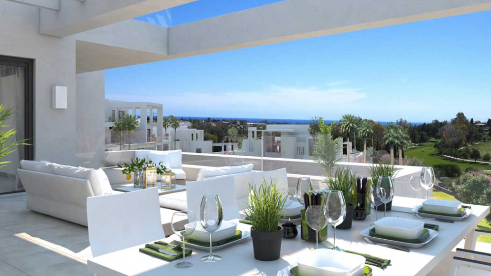 Contemporary new build apartments next to Atalaya golf