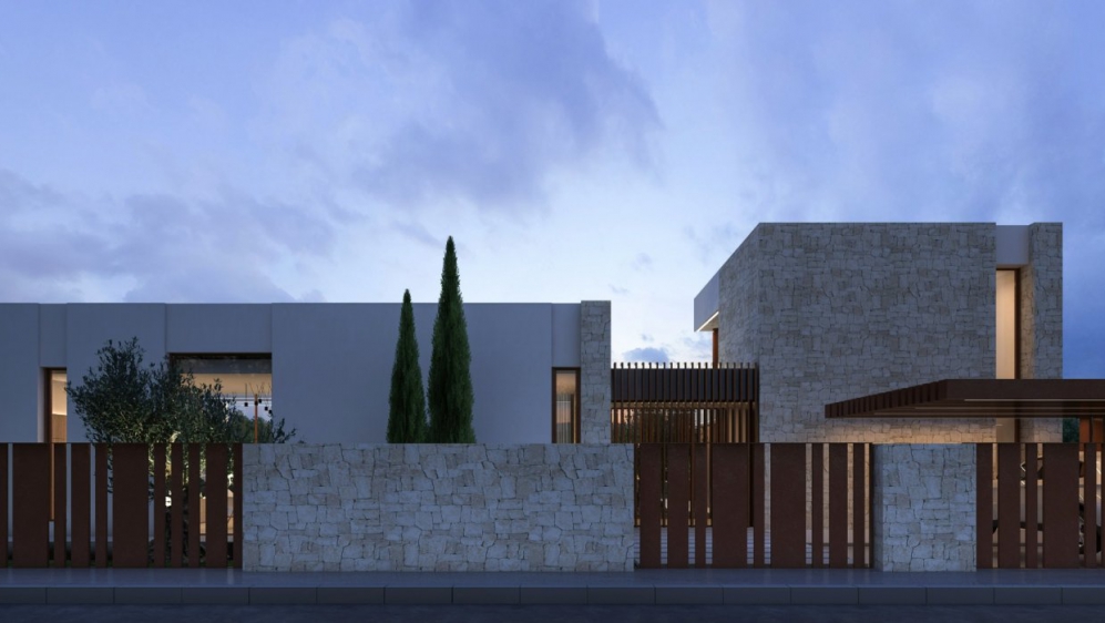 Top quality contemporary 'Ibiza style villa with sea views at walking distance from the beach