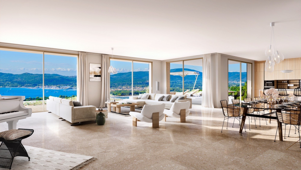High-end luxury new build designer villas in private estate overlooking Saint Tropez