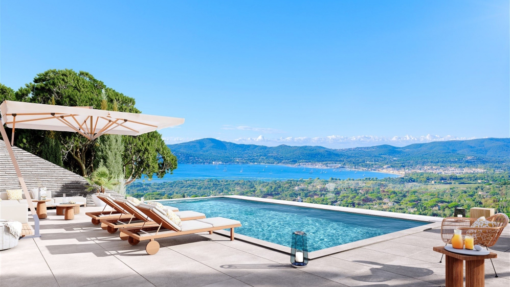 High-end luxury new build designer villas in private estate overlooking Saint Tropez