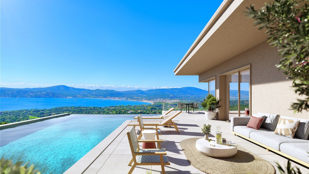 High-end luxury new build designer villas in private estate overlooking Saint Tropez