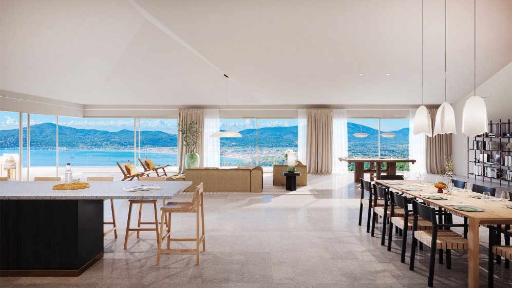 High-end luxury new build designer villas in private estate overlooking Saint Tropez