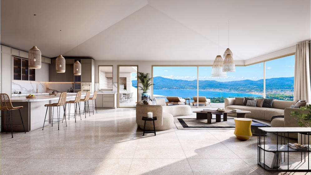 High-end luxury new build designer villas in private estate overlooking Saint Tropez