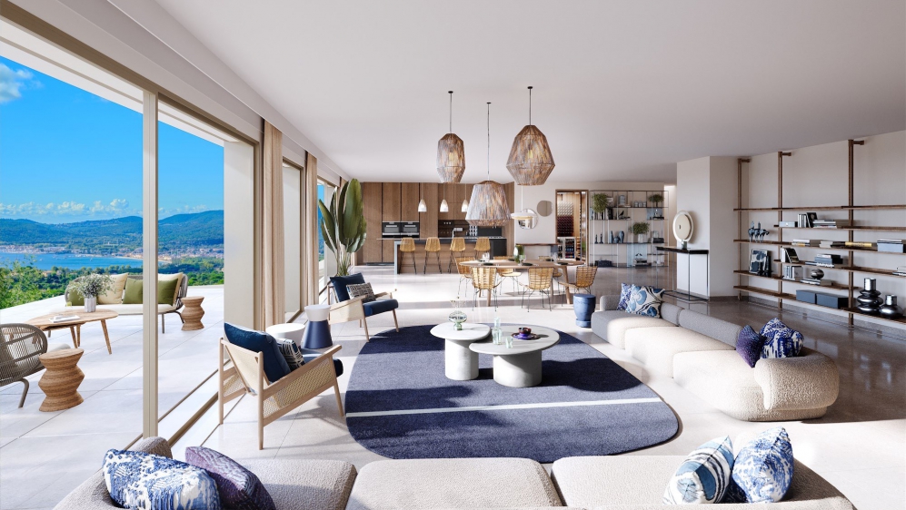 High-end luxury new build designer villas in private estate overlooking Saint Tropez