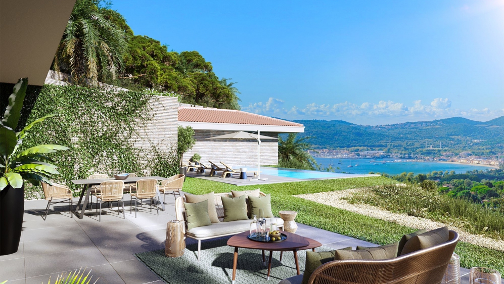 High-end luxury new build designer villas in private estate overlooking Saint Tropez