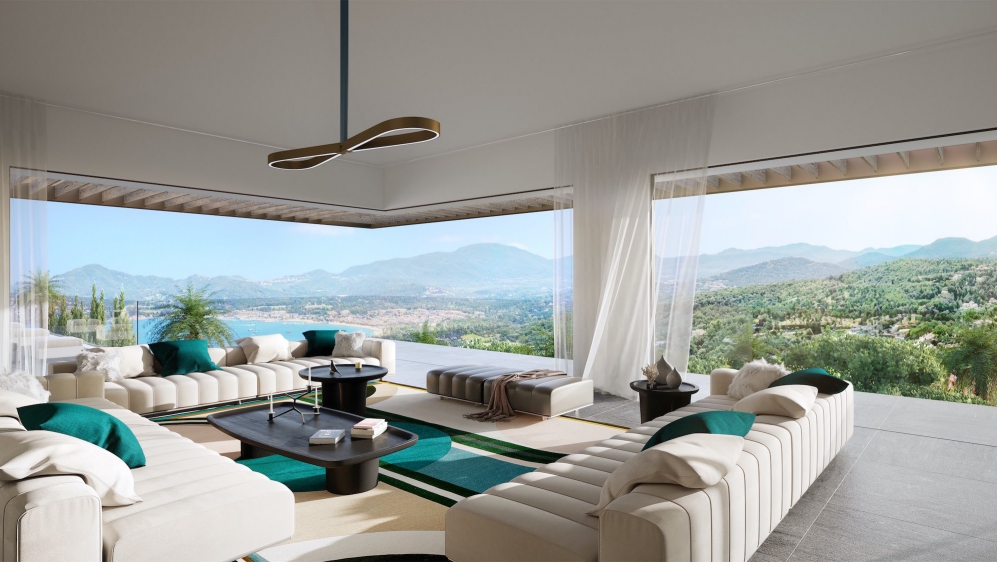 High-end luxury designer villas with 5* hotelservices in private estate overlooking Saint Tropez