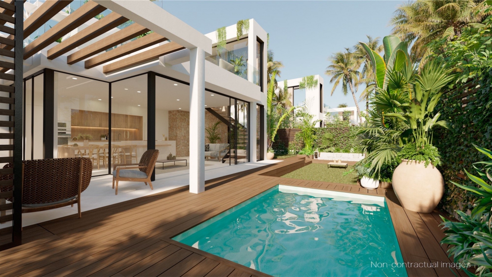 Stunning new build Ibiza villas located just 200 m from the beach