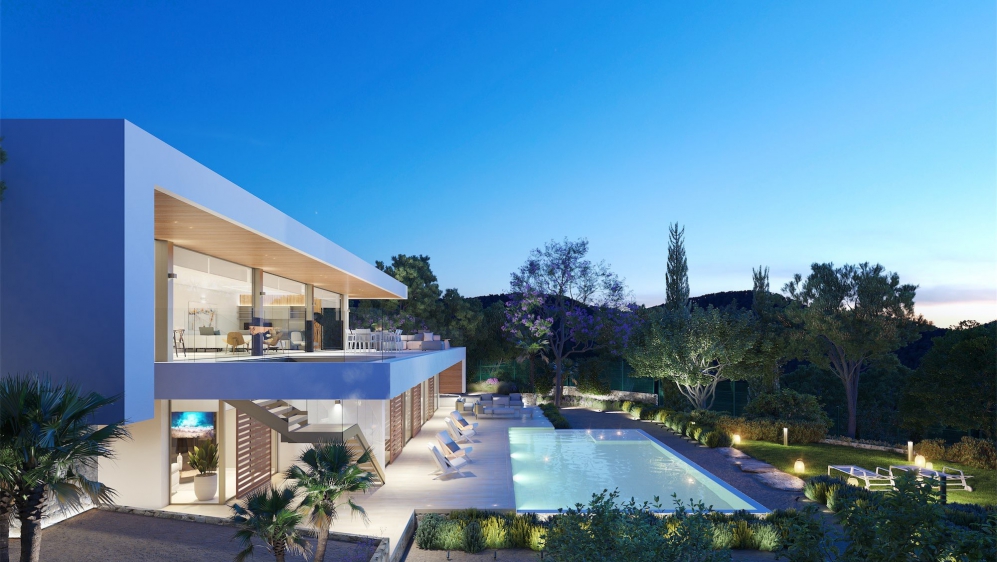 Laatste kans: Topkwaliteit designer villa met zeezicht op waanzinnige locatie dichtbij Ibiza stad